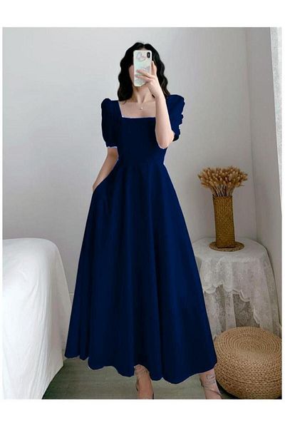 Styling Park Short Sleeve Midi Flared Dress