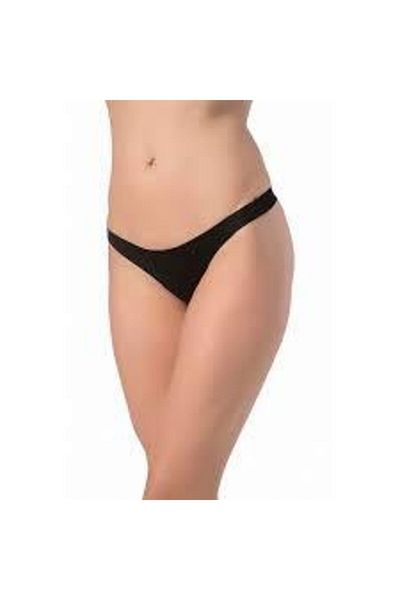 Papatya Tanga neagră tăiată cu laser pentru femei - Set de 3