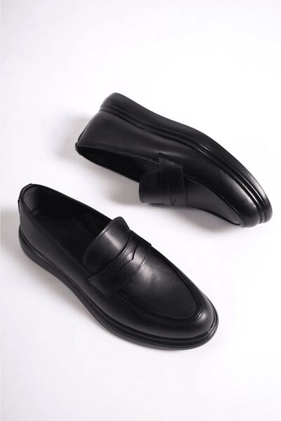 BAL ALTINÖKÇE AYAKKABICILIK Men's Black Plain Classic Laceless Shoes