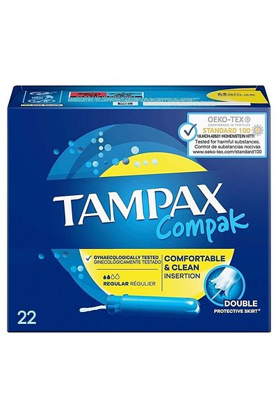 TAMPAX عبوة عادية صديقة للبيئة مكونة من 22 قطعة لا تحتوي على العطور والطلاء