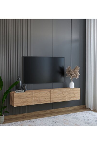 subahome Duvara Monte Modern Minimalist Atlantik Çam Tv Ünitesi Mdf 160 cm