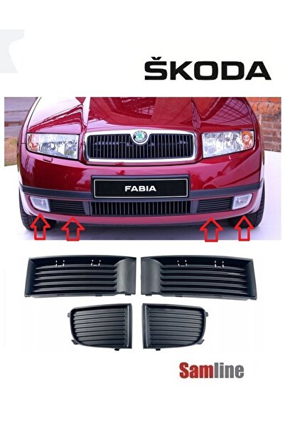 İthal Skoda Fabıa Tampon Kapağı ve Sis Kapağı Seti Sağ Sol 4 Parça 2001-2002-...