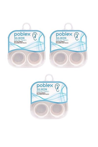 Poblex Silicone Earplugs 4 Pieces - 3 Boxes