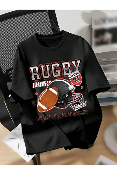 Jose Clothing Tricou oversize imprimat din bumbac organic