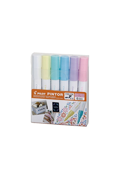 Pilot Pintor Su Bazlı Boyama Markör Seti 6'lı Pastel Renkler 1mm (F)