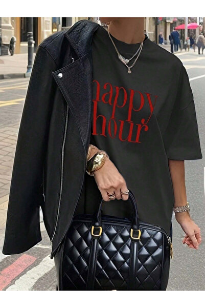 Jose Clothing Tricou oversize imprimat din bumbac organic