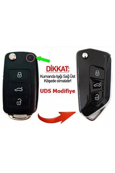 Kasey Volkswagen Golf 6 Jetta Polo Caddy UDS Dönüşüm Çevirici Kumanda Kabı Oto Anahtarlık
