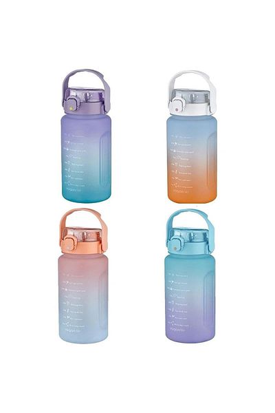 Vagon Life 1500 ml Motivational Water Bottle with/without Straw 1.5 Liter Water Bottle (MIXED COLOR 1 PIECE)