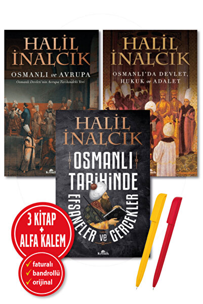 Kronik Kitap Osmanlı ve Avrupa+Devlet,Hukuk ve Adalet+Osmanlı Tarihinde Efsaneler Gerçekler HALİL İNALCIK 3'lü