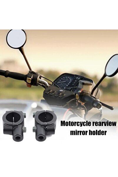 merpa Motosiklet Bisiklet Üniversal Gidon Ayna Kelepçesi 8mm Siyah