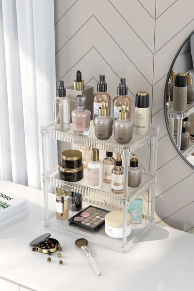 Genel Markalar 3 Katlı Makyaj Organizeri, Çok Amaçlı Banyo, Mutfak, Ofis, Koz...