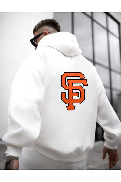 S&A DESIGN Men's Oversize Hooded Sweatshirt - New Season, Cotton Inside, Printed