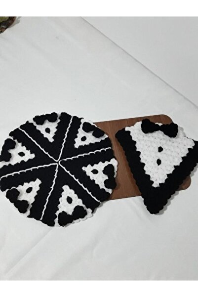 Taku Ticaret حامل مهر ليفة حمام العريس محبوك يدويًا مكون من قطعتين