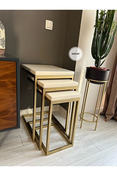 KuraArt 3’lü Vivid Zigon Sehpa