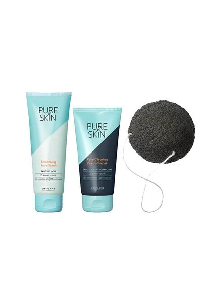 Oriflame Smooth Facial Peeling - Peelable Mask & Konjac Sponge Against Pore Appearance