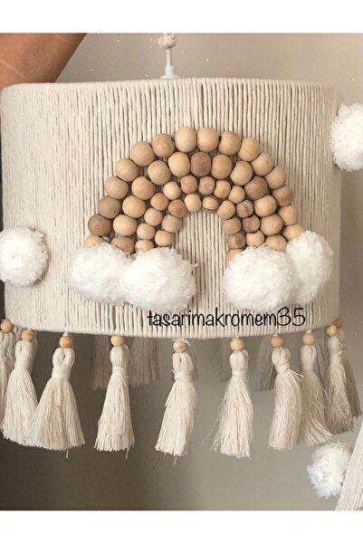 tasarimakromem35 makrome avize ahşap boncuk detaylı