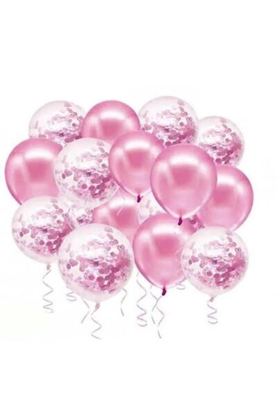 ATAKENT PARTİ مجموعة 20 بالونًا شفافًا باللون الوردي المعدني