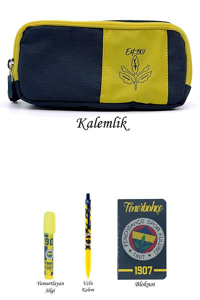 Fenerbahçe Σετ 4 Αυθεντικές θήκες για στυλό - Δώρο γραφικής ύλης, Ξύλινο κουτί με 2 θήκες