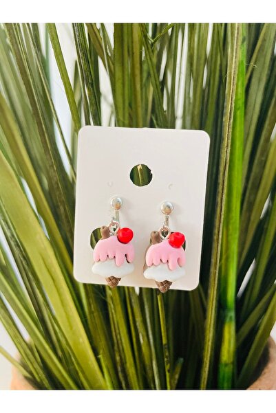 1PARÇAMAVİ حلق آيس كريم للأطفال مع مشبك لولبي - أقراط غير مثقوبة