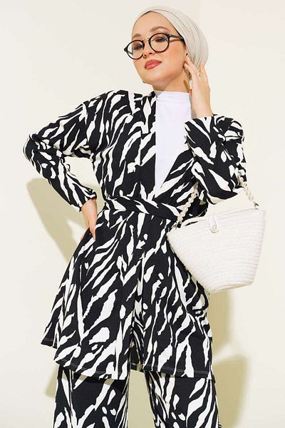 VOLT CLOTHİNG Patterned Wrapped Women's Kimono Set
