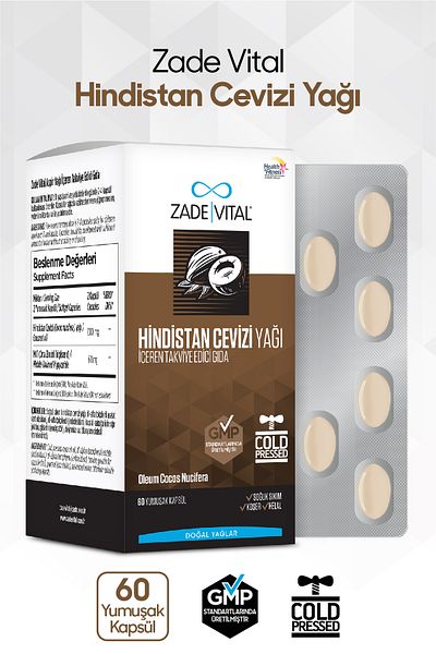 Zade Vital Coconut Oil - 1000 Mg, 60 Blister Capsules