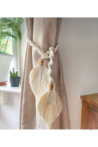 tasarimakromem35 macrame curtain tie 1 piece
