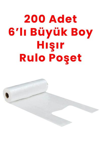 Balkan 6 Large Rolls of Grocery Mats Hısır Bags 200 Pieces