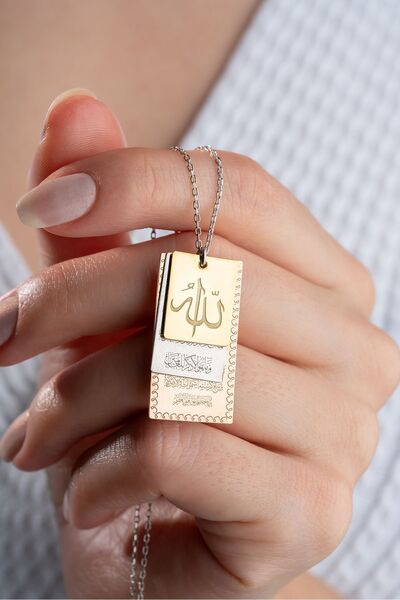 Silvano Jewelry 925 Ayar Gümüş Dualı Allah Lafzı Kolye