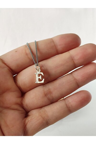 HANIMKIZ 925 Ayar Gümüş E Harf Kolye Ucu(ZİNCİRSİZ)