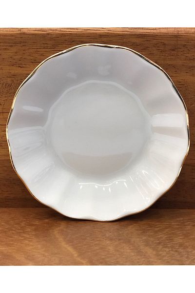 Porland Tea Plate 6 Pieces Mother of Pearl Gold Gilded