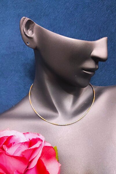 SherDesing Xuping Çelik Iki Renk Choker Çelik 44cm Tel Kolye
