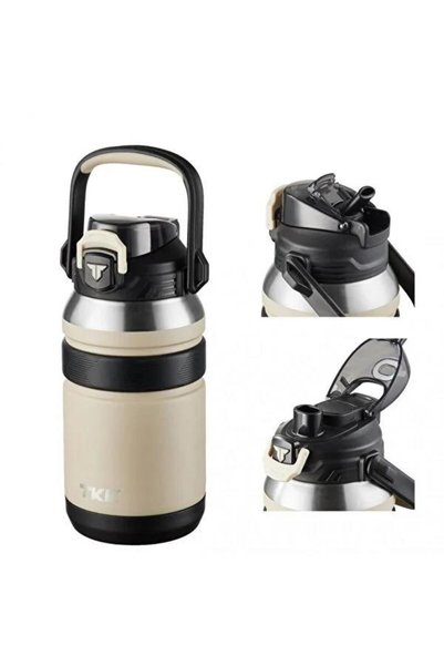 Vagon TKK Stainless Steel Thermos 1000 ML Use with and Without Straw (Mixed Color 1 Piece)
