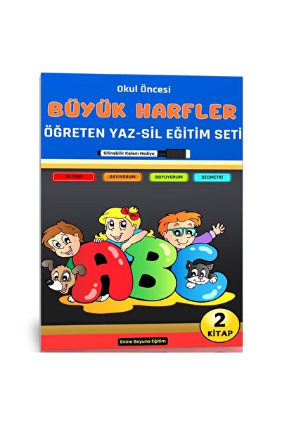 Enine Boyuna Eğitim Yaz-Sil Training Set Teaching Preschool Uppercase Letters...