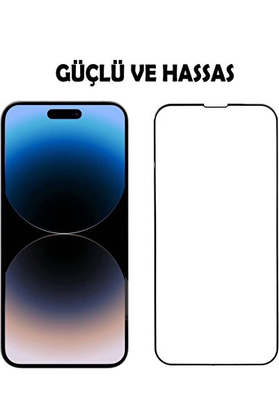 EDELFU Iphone 14 Pro Max Uyumlu Sertleştirilmiş Cam Full Ekran Koruyucu