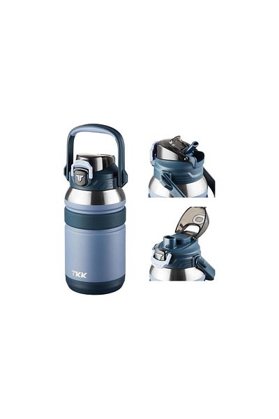 Vagon TKK Stainless Steel Thermos 1000 ML Use with and Without Straw (Mixed Color 1 Piece)