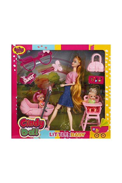 Genel Markalar Anlily Pusetli Mama Sandalyeli Bebek Seti Cindy Doll Little Baby