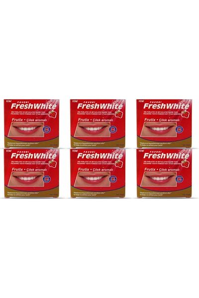 Fresh White Fresh White 6 Pieces Strawberry Flavored Whitening Powder - Teeth Whitener