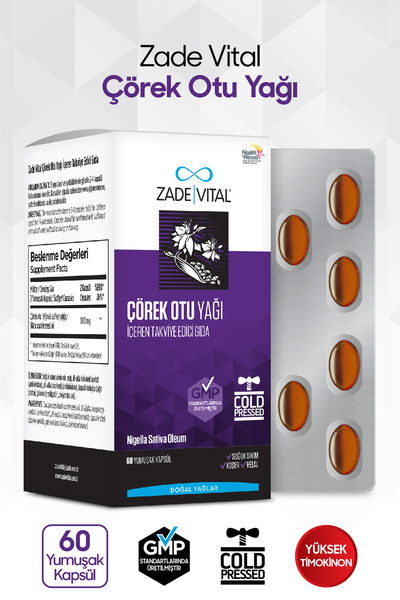 Zade Vital Çörek Otu Yağı 1800 Mg 60 Kapsül - Alliavital.com