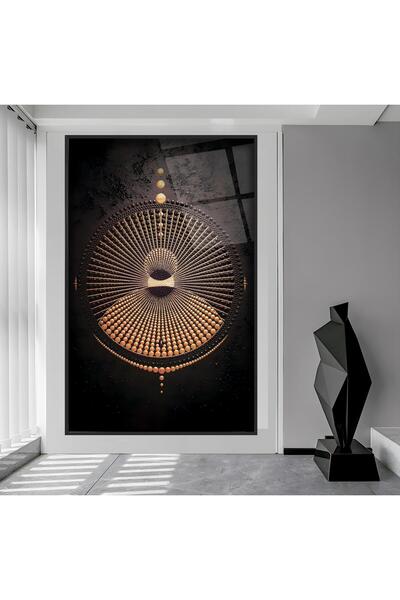 EMYA HOME Αφηρημένα μοτίβα σε μεταλλικό πλαίσιο Πίνακας από γυαλί