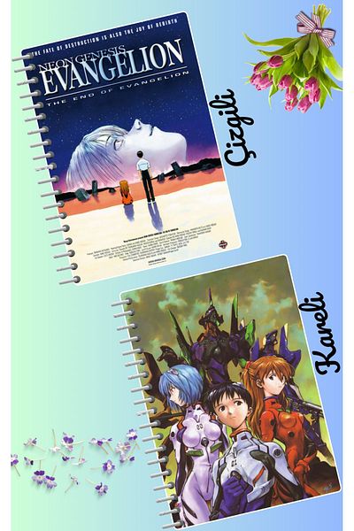 animeandyourworld Neon Genesis evangelion notebook set 2 pcs A4 size 21*30 striped + checked 60 syf