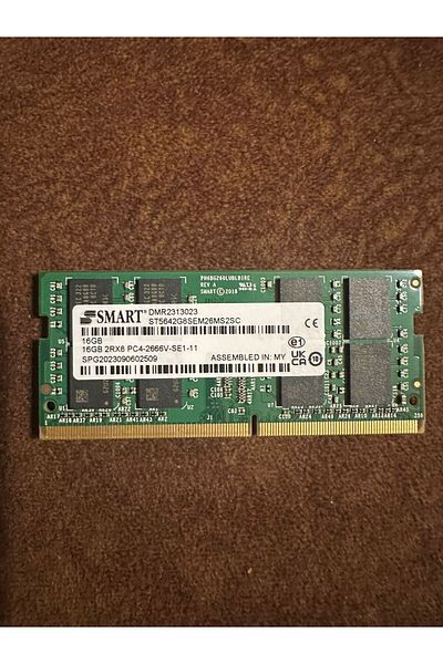Smart ذاكرة وصول عشوائي للكمبيوتر المحمول سعة 16 جيجابايت 2RX8 - PC4-2666V-SE1-11 SPG 2023090602509   ST5642G8SEM26MS2SC