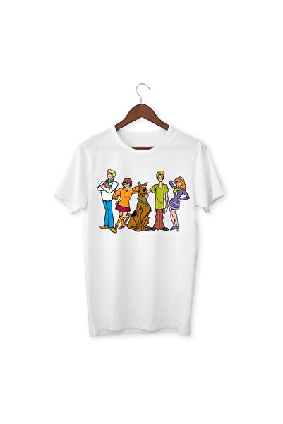 YUNAYT تيشيرت أبيض بطبعة سكوبي دو