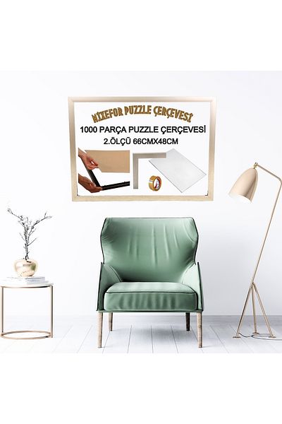 mixefor 1000 Piece Puzzle Frame Size 66cm X 48cm - Front Surface Unbreakable Plexiglass Color Silver