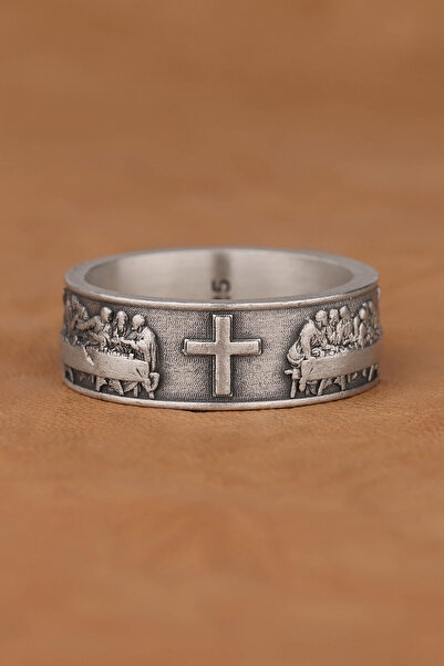 Savis Silver İsa Mesih Ve Havarileri Son Akşam Yemeği 925 Ayar Gümüş Yüzük