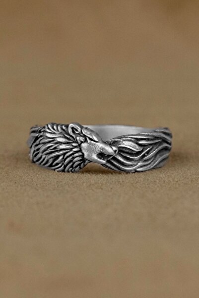 Savis Silver Kurt Motifli Vintage 925 Ayar Gümüş Yüzük