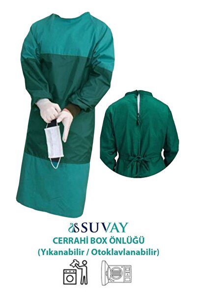 SUVAY Cerrahi Box Önlüğü Ameliyathane Doktor Boks Önlüğü Yıkanabilir Çok Kull...