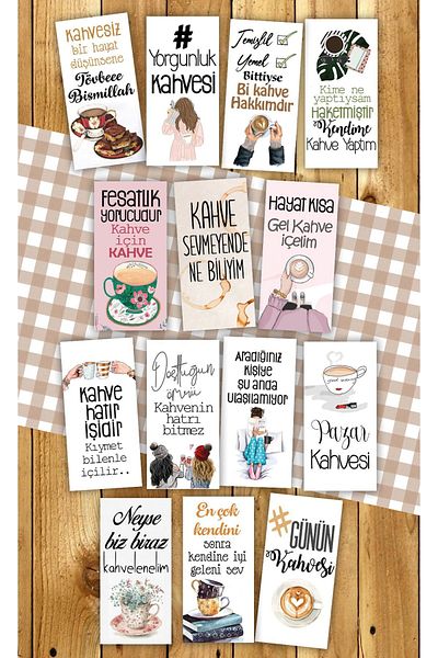 Pankart Evi Brown Motto 14 Pieces Presentation Cards