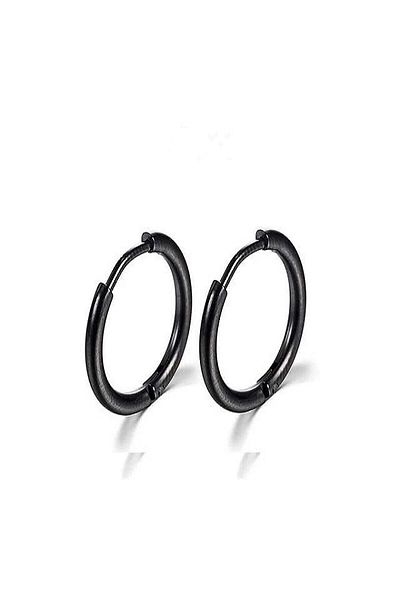 MAZEN 316l Stainless Tarnish Resistant Surgical Steel Unisex Hoop Earring Black Color