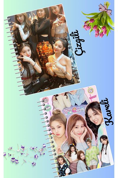 animeandyourworld Set of notebooks itzy yeji yuna ryujin 2 pcs A4 size 21*30 lined + checked 60 syf