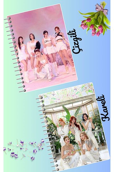 animeandyourworld Set of notebooks itzy yeji yuna ryujin 2 pcs A4 size 21*30 lined + checked 60 syf